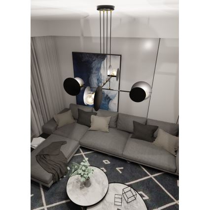 Luster na sajli IDEA 4xE27/15W/230V crno