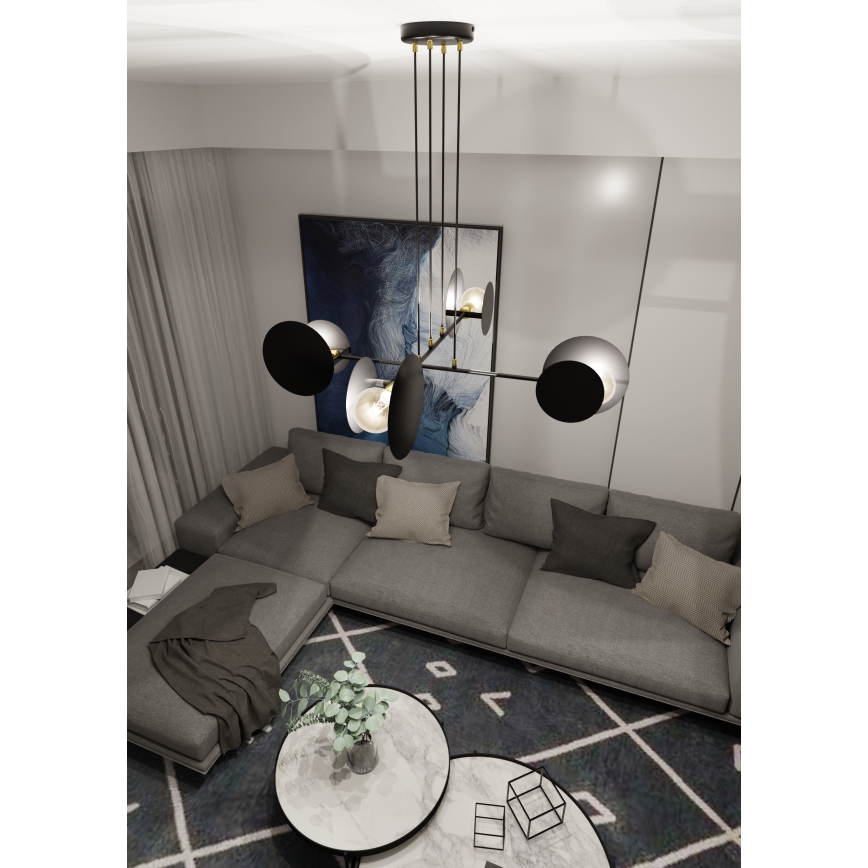 Luster na sajli IDEA 4xE27/15W/230V crno