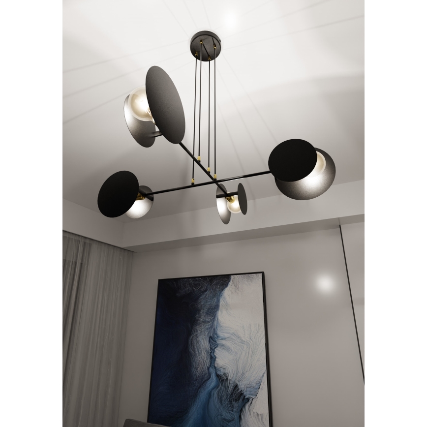 Luster na sajli IDEA 4xE27/15W/230V crno