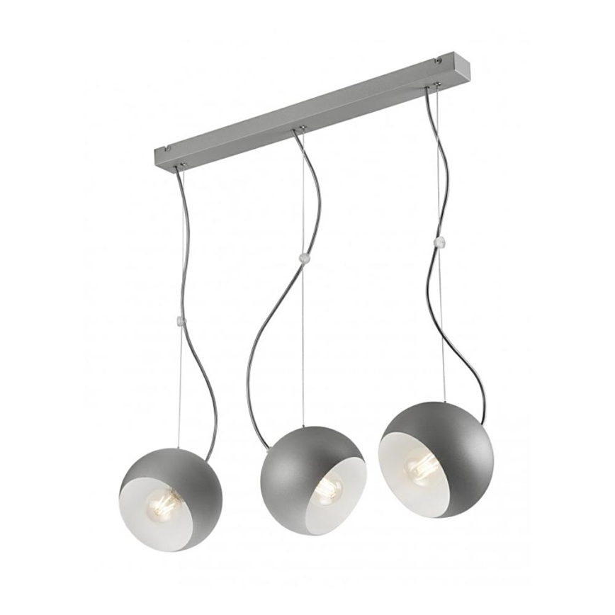 Luster na sajli INEZ 3xE27/60W/230V sivo