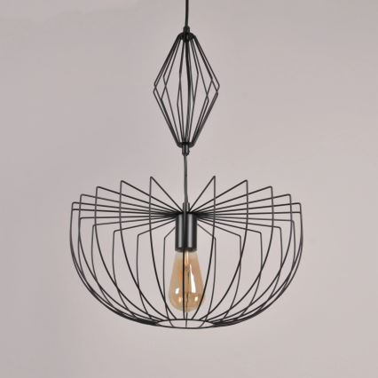 Luster na sajli JASMINA 1xE27/20W/230V pr. 40 cm crno