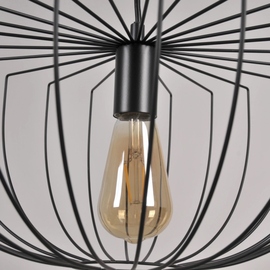 Luster na sajli JASMINA 1xE27/20W/230V pr. 40 cm crno