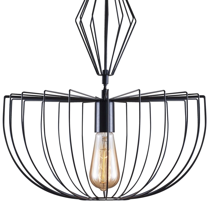 Luster na sajli JASMINA 1xE27/20W/230V pr. 40 cm crno