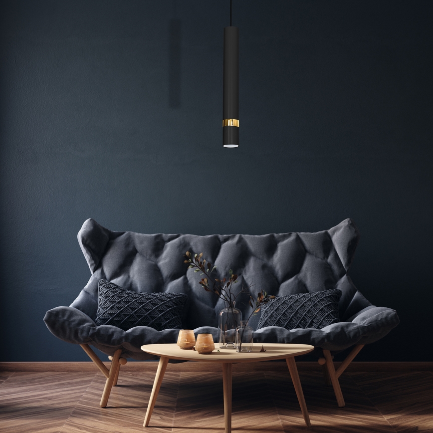 Luster na sajli JOKER 1xGU10/25W/230V crna/zlatna