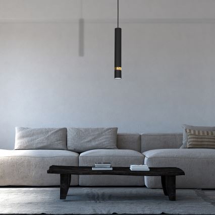 Luster na sajli JOKER 1xGU10/25W/230V crna/zlatna