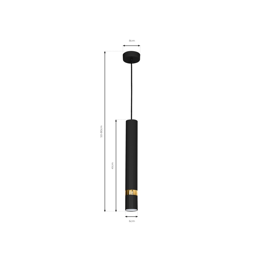 Luster na sajli JOKER 1xGU10/25W/230V crno