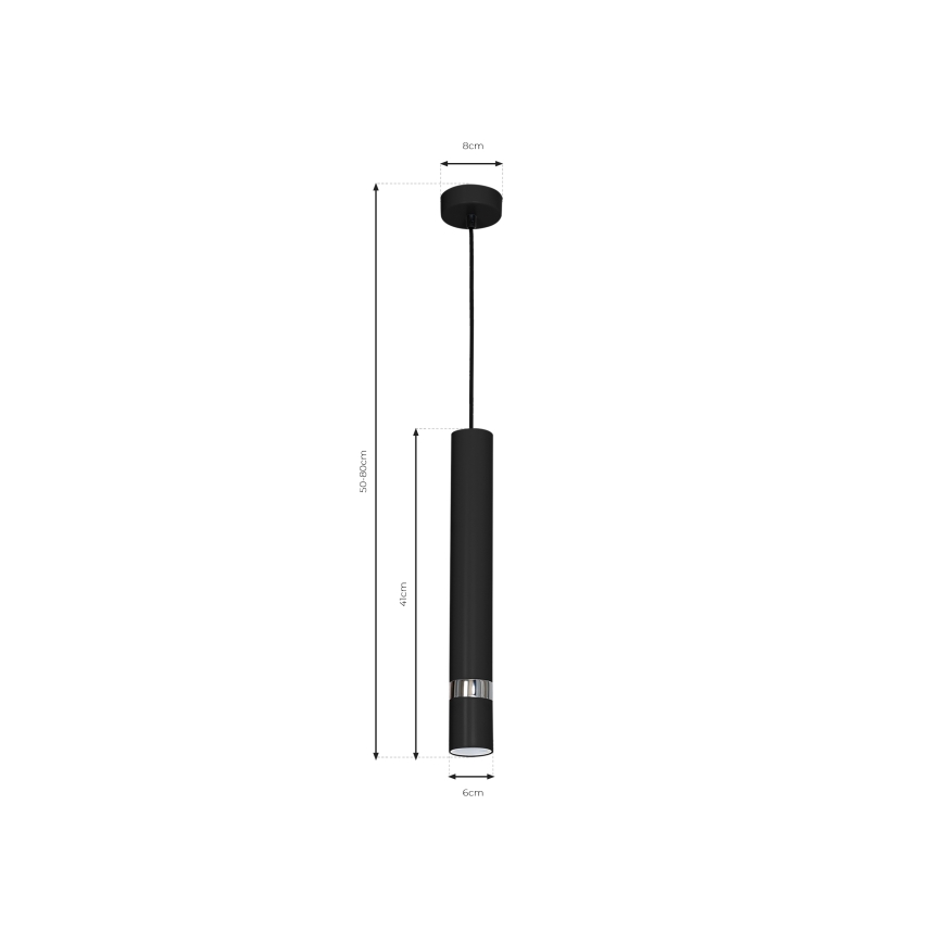 Luster na sajli JOKER 1xGU10/25W/230V crno
