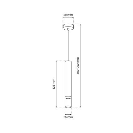 Luster na sajli JOKER 1xGU10/25W/230V crno