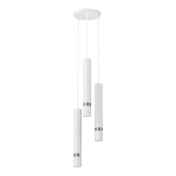 Luster na sajli JOKER 3xGU10/8W/230V bela/sjajni krom