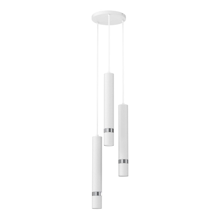 Luster na sajli JOKER 3xGU10/8W/230V bela/sjajni krom