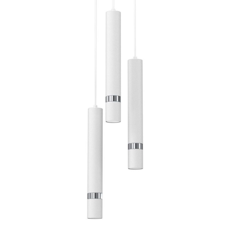 Luster na sajli JOKER 3xGU10/8W/230V bela/sjajni krom
