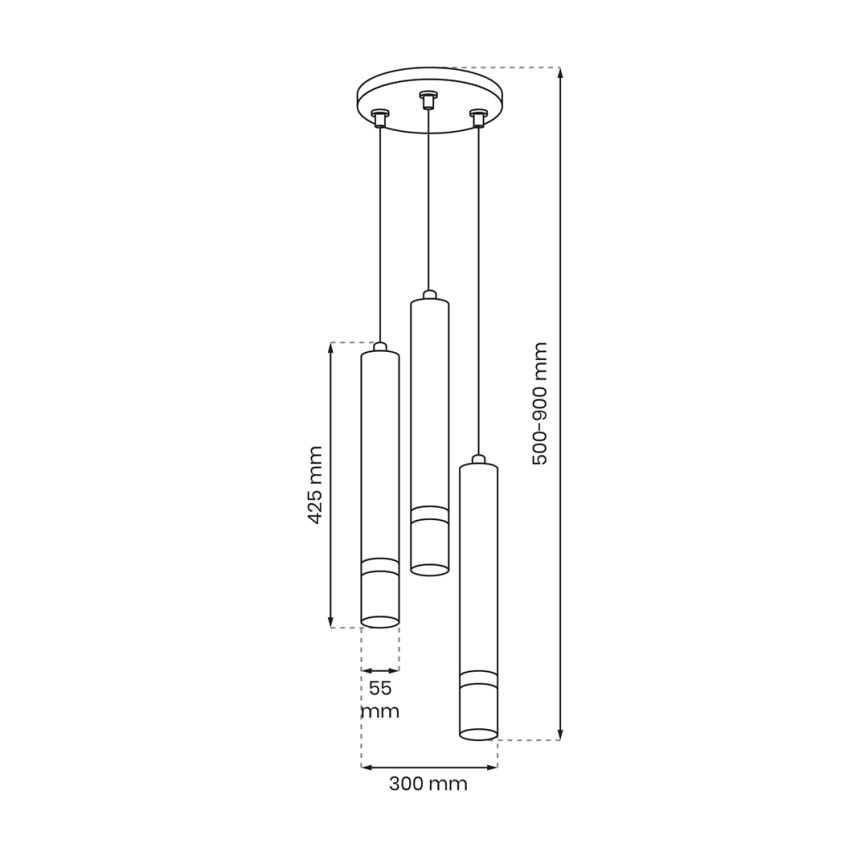 Luster na sajli JOKER 3xGU10/8W/230V bela/sjajni krom