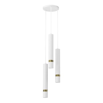 Luster na sajli JOKER 3xGU10/8W/230V bela/zlatna