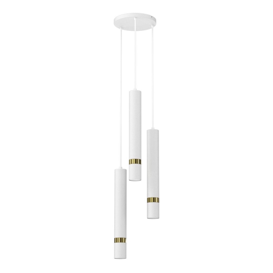 Luster na sajli JOKER 3xGU10/8W/230V bela/zlatna