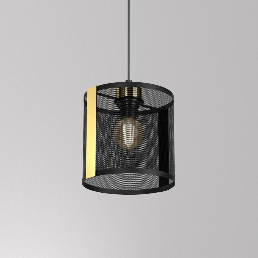 Luster na sajli KAGA 1xE27/60W/230V crno/zlatna