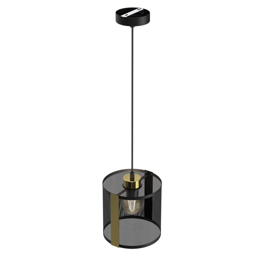 Luster na sajli KAGA 1xE27/60W/230V crno/zlatna