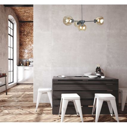 Luster na sajli KALIOPE 4xE27/60W/230V crno/dimno bež