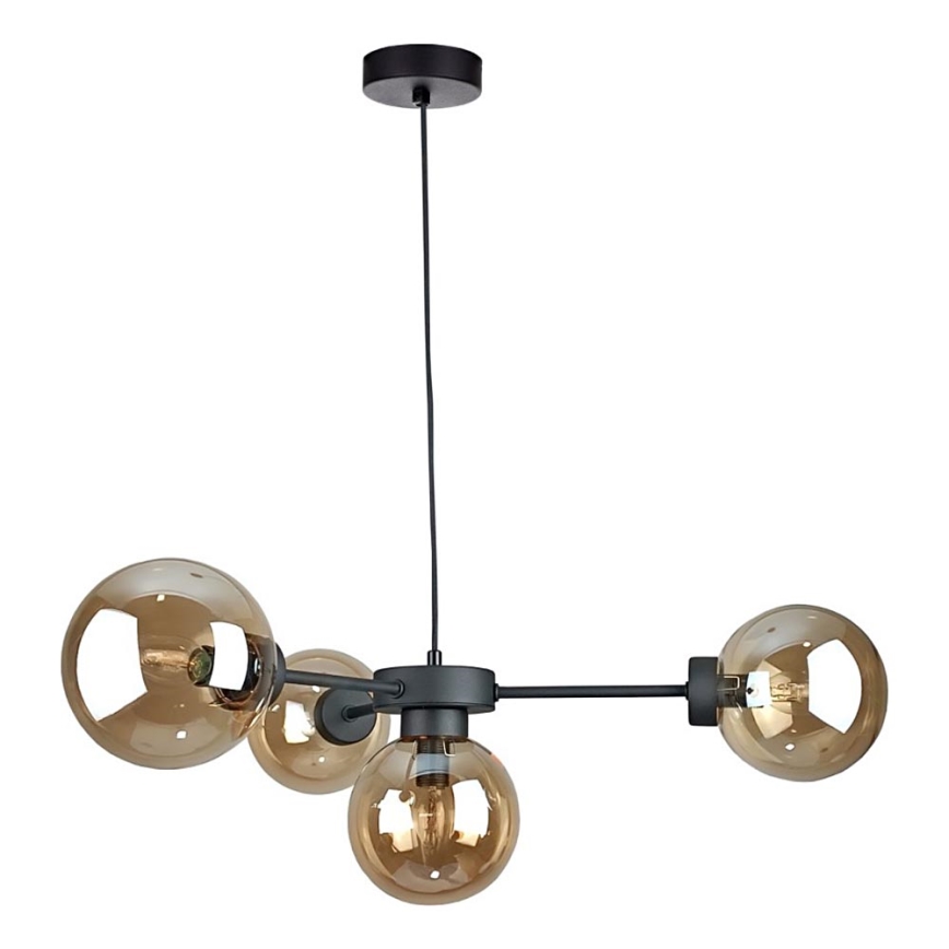 Luster na sajli KALIOPE II 4xE14/50W/230V crno/dimno bež