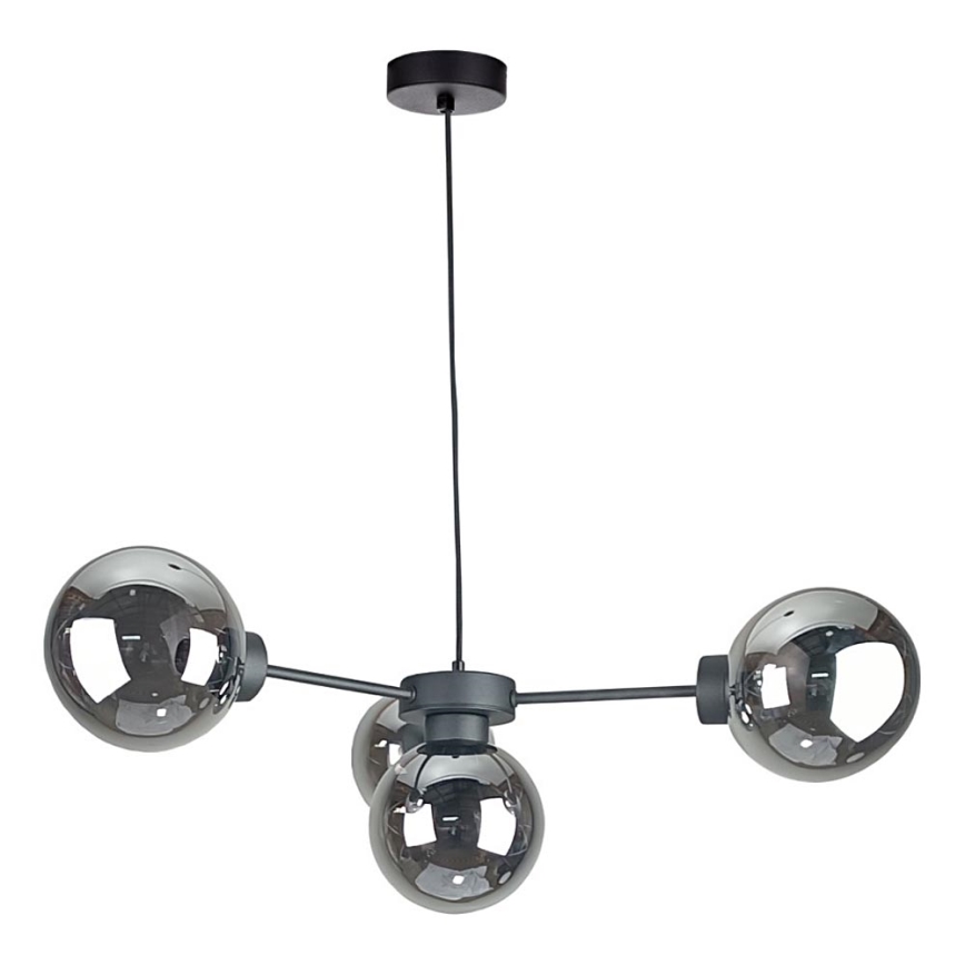 Luster na sajli KALIOPE II 4xE14/50W/230V crno/dimno crno