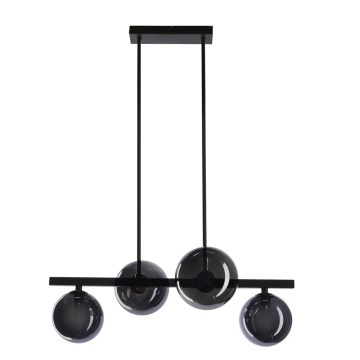 Luster na sajli KAMA 4xG9/28W/230V crno/dimno crno