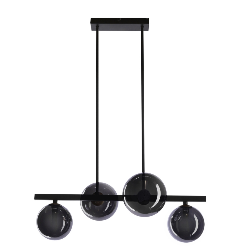 Luster na sajli KAMA 4xG9/28W/230V crno/dimno crno