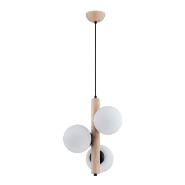 Luster na sajli KANET 3xE14/40W/230V bež/bela