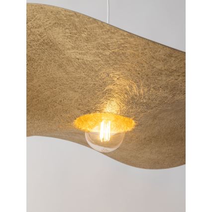 Luster na sajli KAPELLO 1xE27/60W/230V pr. 55 cm bela/zlatna