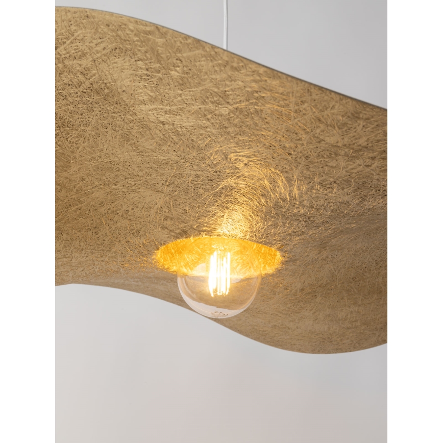 Luster na sajli KAPELLO 1xE27/60W/230V pr. 55 cm bela/zlatna