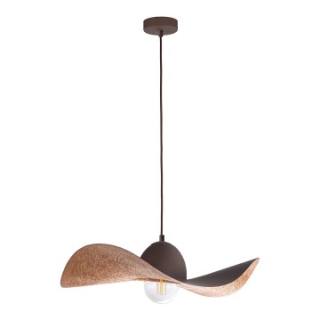 Luster na sajli KAPELLO 1xE27/60W/230V pr. 55 cm braon/bakrena