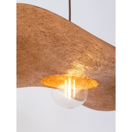 Luster na sajli KAPELLO 1xE27/60W/230V pr. 55 cm braon/bakrena