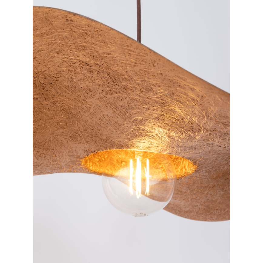 Luster na sajli KAPELLO 1xE27/60W/230V pr. 55 cm braon/bakrena