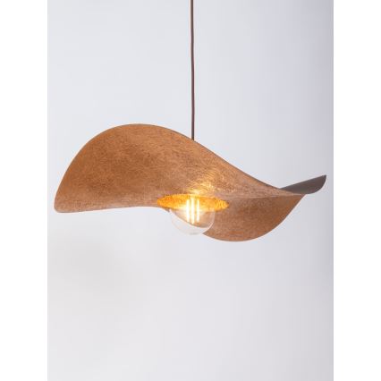 Luster na sajli KAPELLO 1xE27/60W/230V pr. 55 cm braon/bakrena