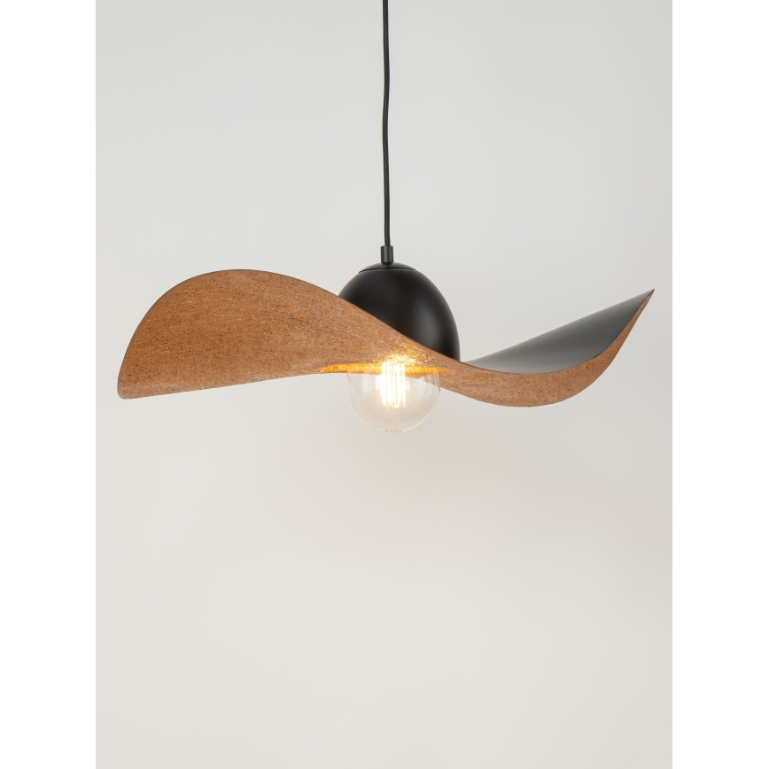 Luster na sajli KAPELLO 1xE27/60W/230V pr. 55 cm crno/bakrena