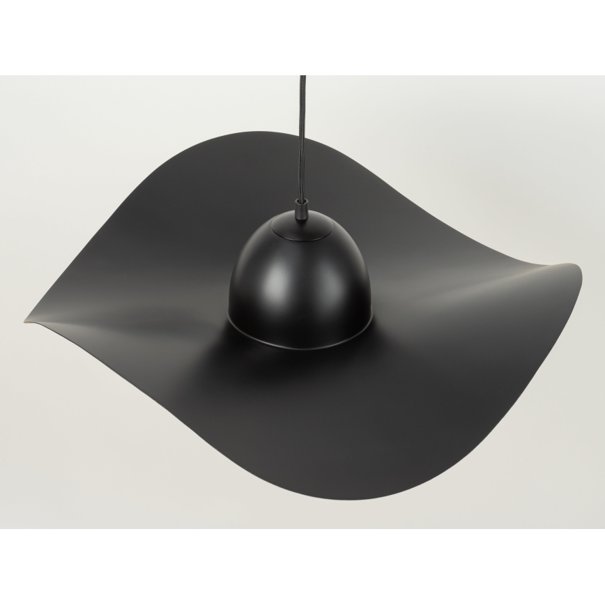 Luster na sajli KAPELLO 1xE27/60W/230V pr. 55 cm crno/bakrena