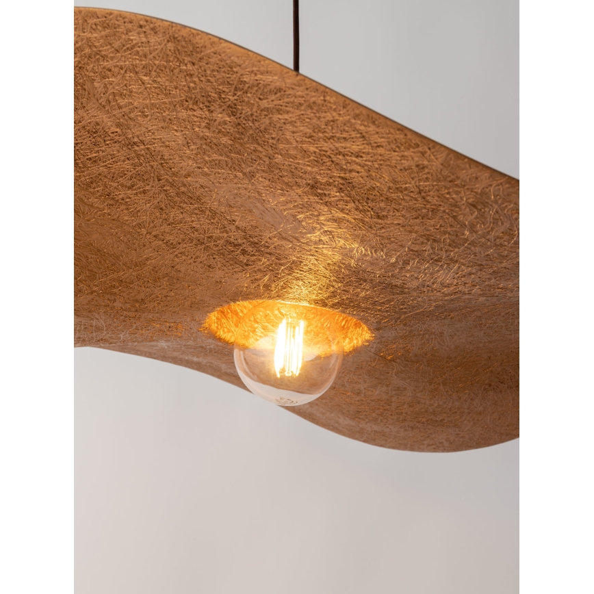 Luster na sajli KAPELLO 1xE27/60W/230V pr. 55 cm crno/bakrena
