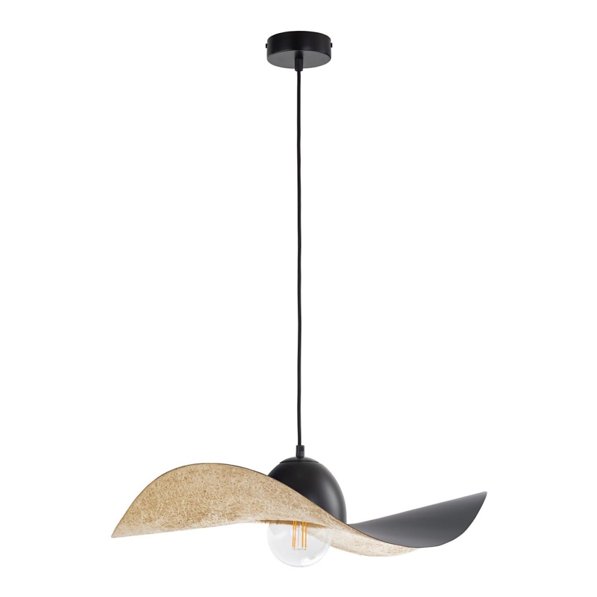 Luster na sajli KAPELLO 1xE27/60W/230V pr. 55 cm crno/zlatna