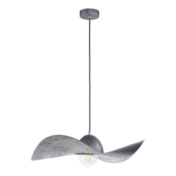 Luster na sajli KAPELLO 1xE27/60W/230V pr. 55 cm sivo/srebrno