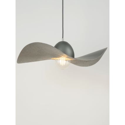 Luster na sajli KAPELLO 1xE27/60W/230V pr. 55 cm sivo/srebrno