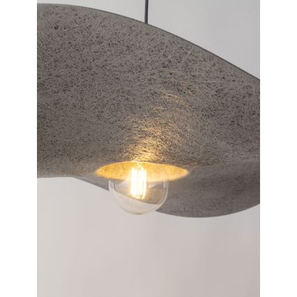 Luster na sajli KAPELLO 1xE27/60W/230V pr. 55 cm sivo/srebrno