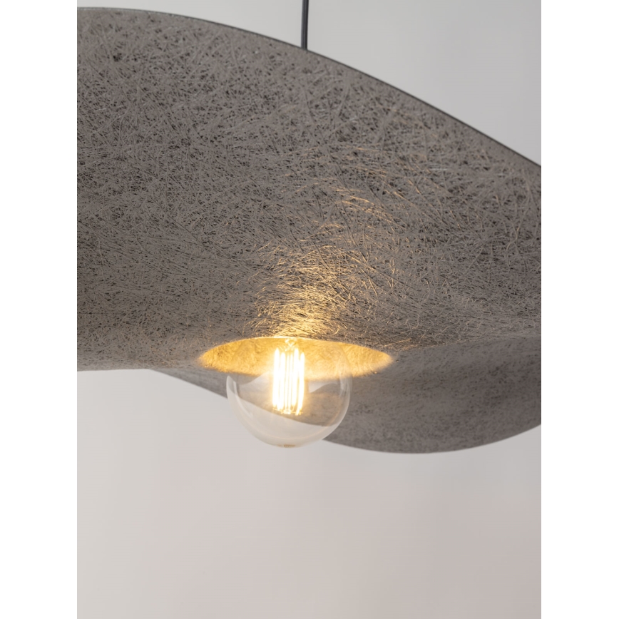 Luster na sajli KAPELLO 1xE27/60W/230V pr. 55 cm sivo/srebrno