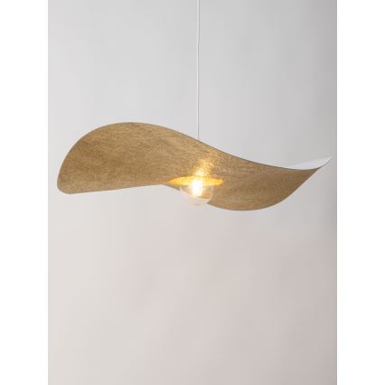 Luster na sajli KAPELLO 1xE27/60W/230V pr. 76 cm bela/zlatna