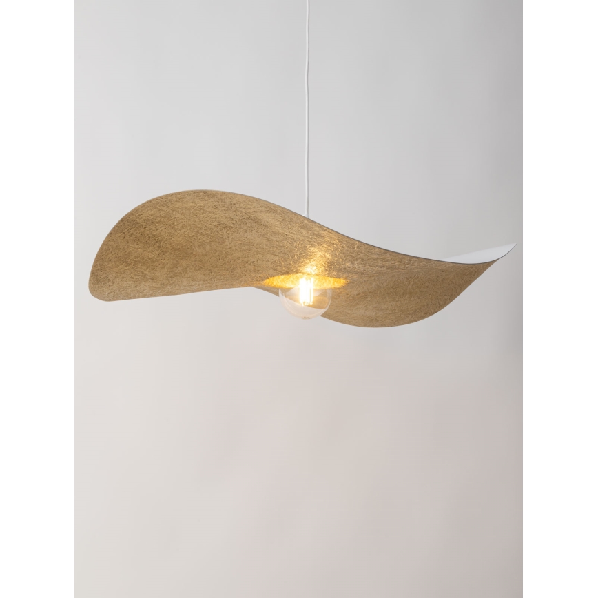 Luster na sajli KAPELLO 1xE27/60W/230V pr. 76 cm bela/zlatna