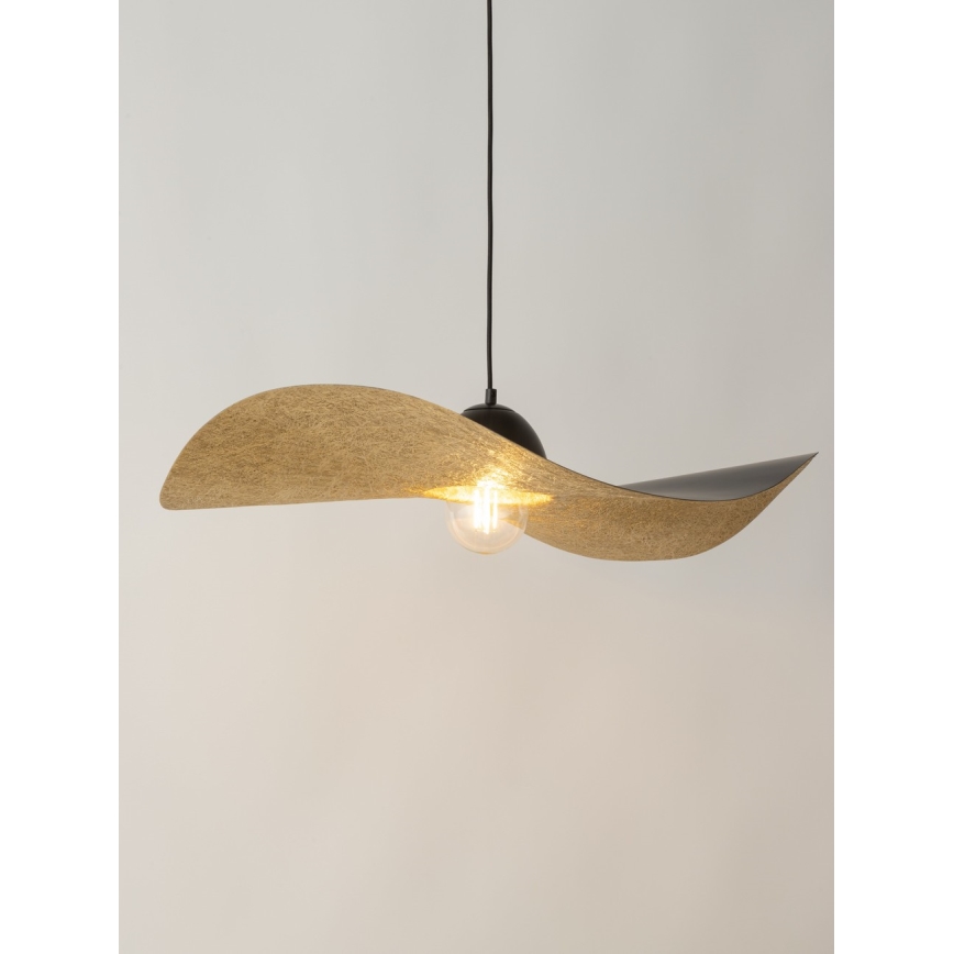 Luster na sajli KAPELLO 1xE27/60W/230V pr. 76 cm crno/zlatna