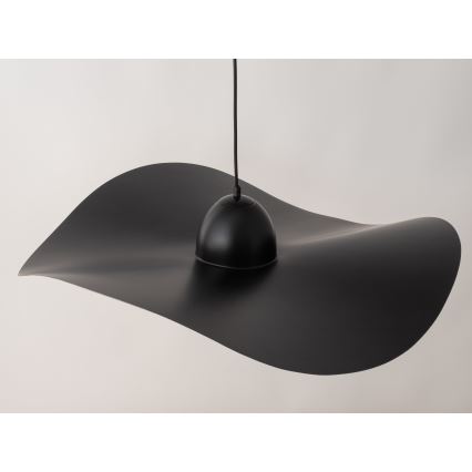 Luster na sajli KAPELLO 1xE27/60W/230V pr. 76 cm crno/zlatna