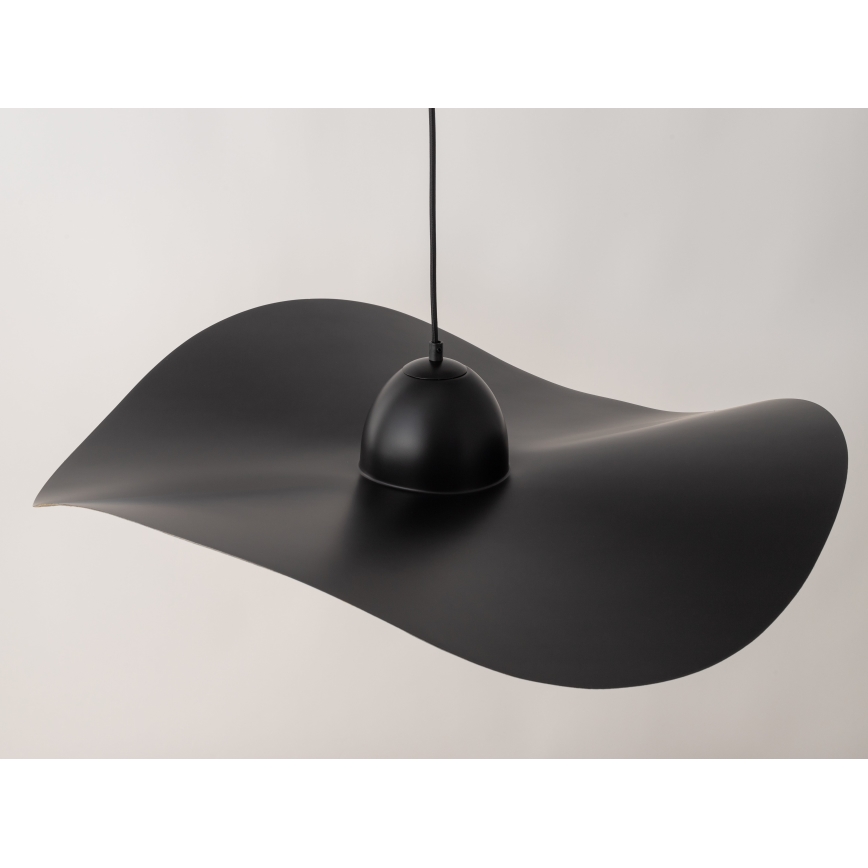 Luster na sajli KAPELLO 1xE27/60W/230V pr. 76 cm crno/zlatna