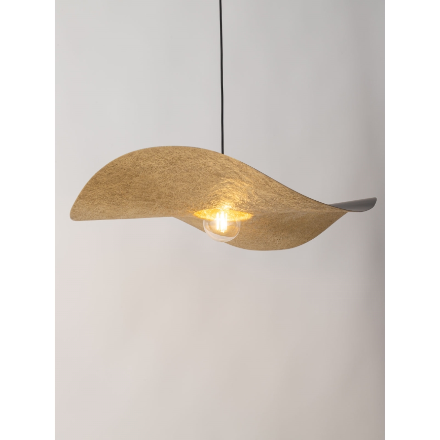 Luster na sajli KAPELLO 1xE27/60W/230V pr. 76 cm crno/zlatna
