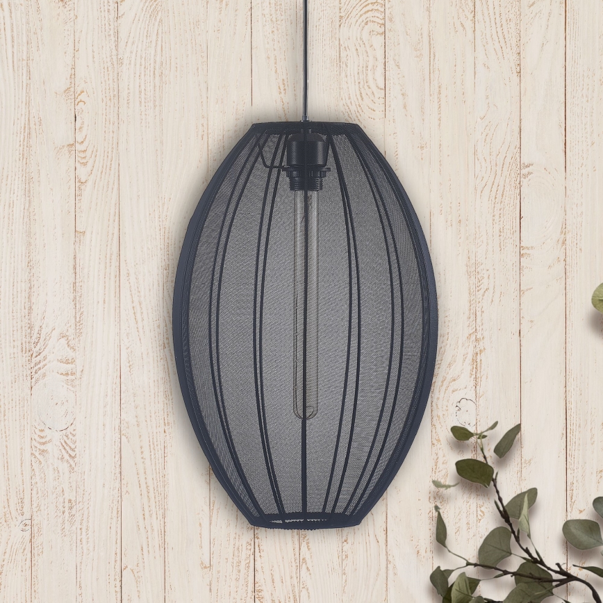 Luster na sajli KAREI 1xE27/20W/230V pr. 30 cm crno