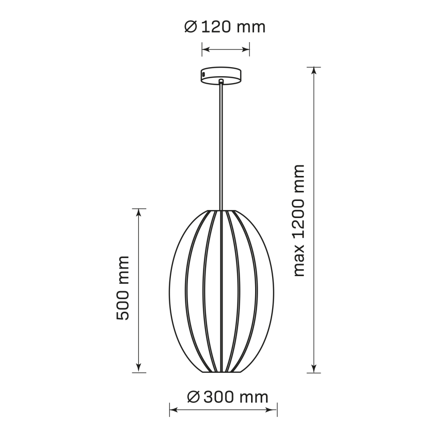 Luster na sajli KAREI 1xE27/20W/230V pr. 30 cm crno