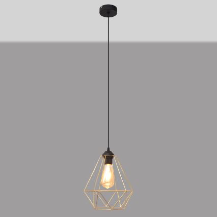 Luster na sajli KARO 1xE27/15W/230V zlatna/crno