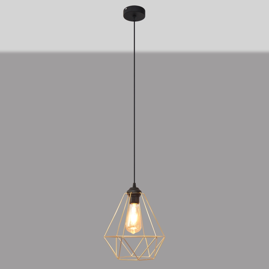 Luster na sajli KARO 1xE27/15W/230V zlatna/crno